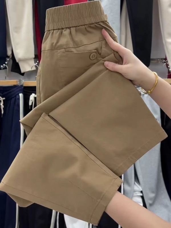 ヨーロッパの商品の夏の薄いタイプの9分のズボンの女性の新型の高弾性の綿のゆったりしている腰のハーレムのズボンの百合はやせているおばあさんのズボンを現します。|undefined