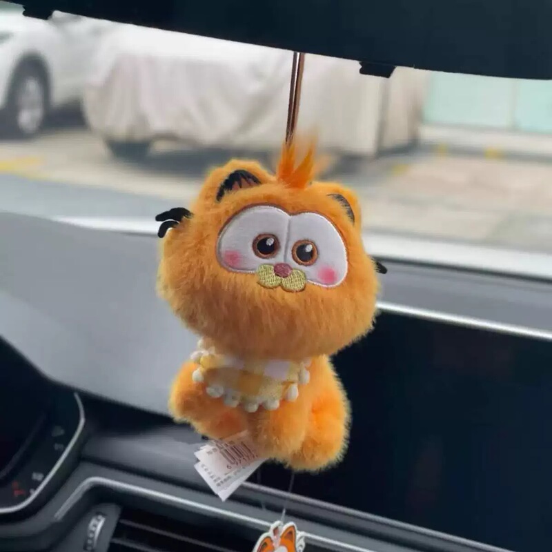 正版可爱毛绒加菲猫背书包包挂件公仔汽车钥匙扣玩偶挂饰生日礼物|undefined
