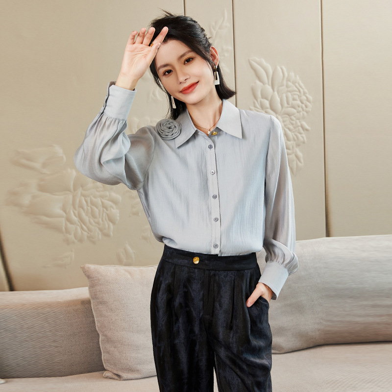 New Orange Long Sleeve Shirt Women's Shirt Professional Slim Fit Work Clothes plus size Formal Shirt Shopping Notice