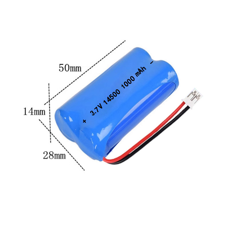 14500 1000mah+ 보호 보드 PH2.0 빨간색과 검정색 순서