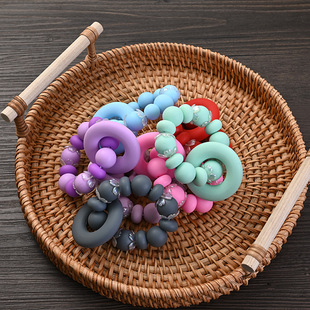 New baby teether color beaded bracelet toy molar tooth holder baby supplies baby bracelet teether