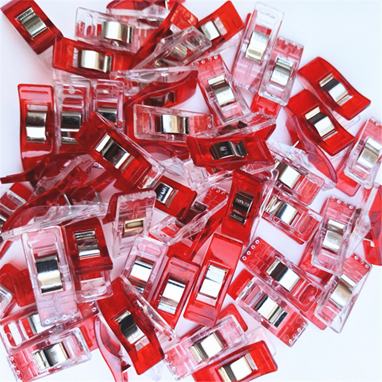 Pequeño clip de costura de escala de hacha de plástico con hebilla de mosaico de borde mini transparente blanco transfronterizo