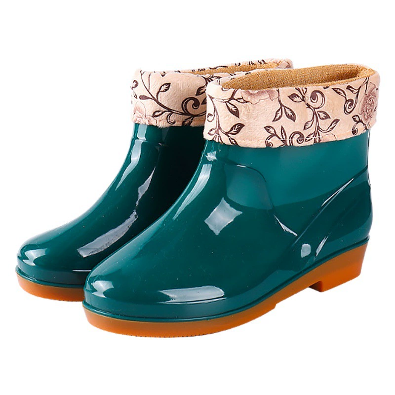 Четырехсезонные модные резиновые сапоги Spot с короткими трубками для женщин, которые можно носить в качестве верхней одежды для взрослых, непромокаемые женские резиновые сапоги с низким верхом для мойки автомобилей.