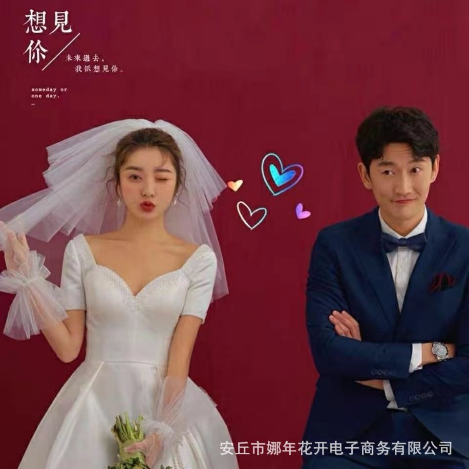 New Style Bridal Veil Photo Prop for Influencers, Short, Simple White Multi-Layer Lace Forest Style Playful Veil