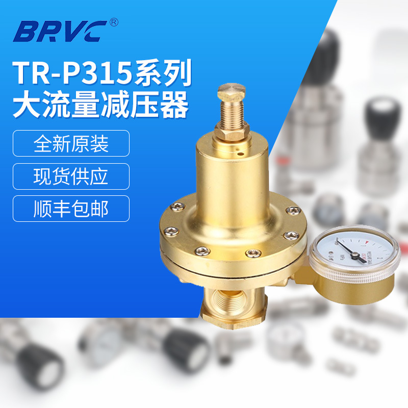 氧气减压器NPT1/2黄铜大流量减压器TR-P315不锈钢高压气体减压器