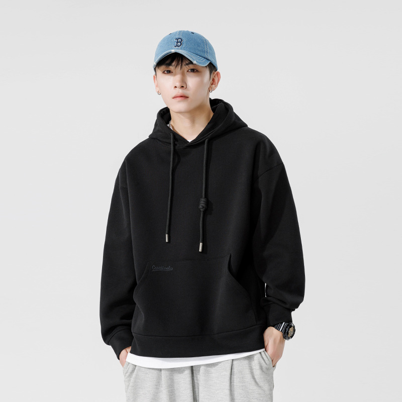 Autumn and Winter New Hooded Sweatshirt Men's Simple Trendyy Letter Embroidered Hoodie Top Casual Sports Men's Jacket