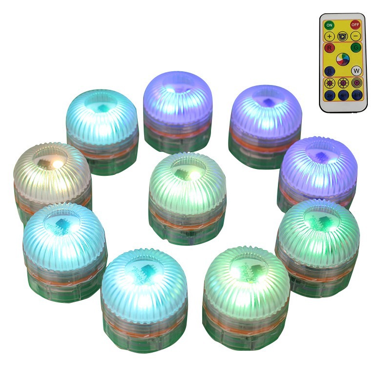 Wholesale remote control small diving lamp fish tank lamp colorful waterproof lamp desktop decoration remote control candle courtyard landscape lamp