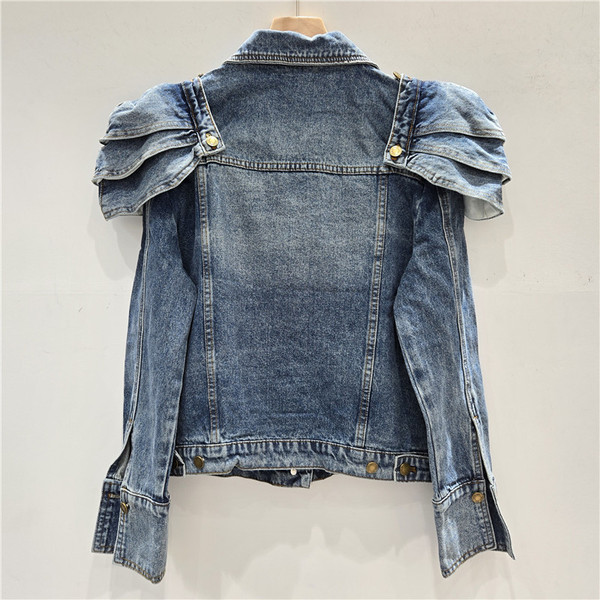 Retro removable denim shoulder pads
