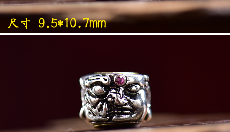 White Copper Xizang Buddha Statues Between Beads and Beads Barrel Beads Good and Evil Buddha Waist Beads Accessories DIY Semi-finished Accessories Accessories