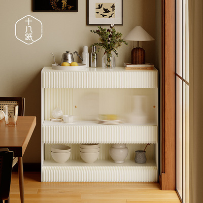 十八纸置物柜推拉门收纳储物柜纸艺家居货架办公展示柜陈列展架|ms