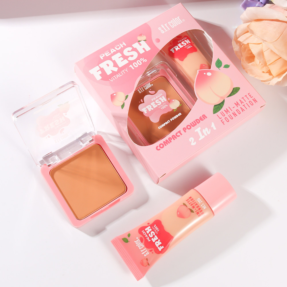 s.f.r color transfronterizo exclusivo para el control de aceite, no es fácil de quitar el maquillaje, polvo líquido de base 2 en 1 bandeja de maquillaje