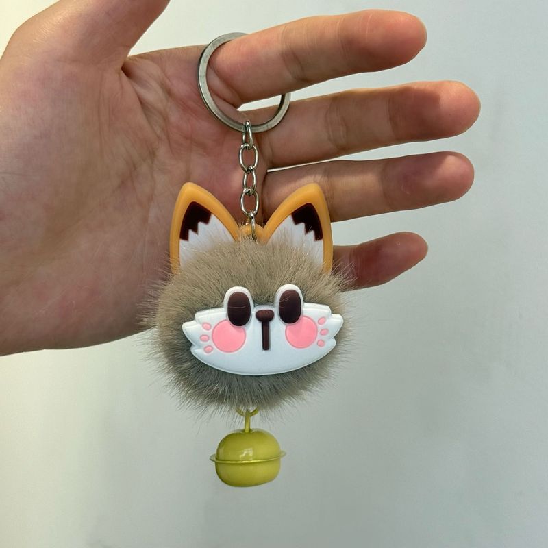 仿獭兔毛可爱招财猫毛绒挂件钥匙扣包包挂件毛绒小玩偶百搭钥匙扣|undefined