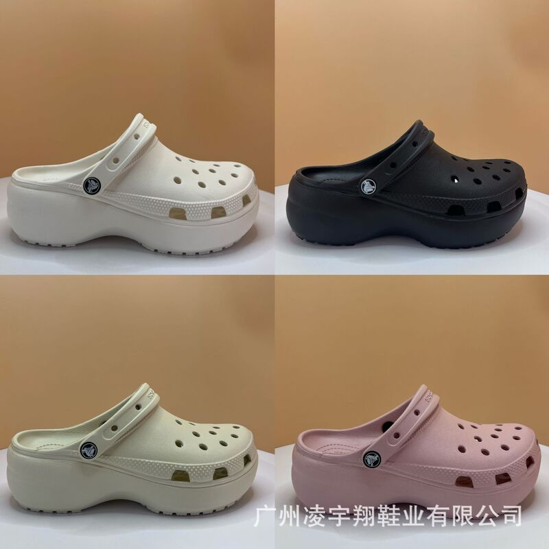Cross Classic Cloud Croc Shoes Women's Summer Outerwear Non-Slip Beach Increased Thick-Soled Baotou Sandals