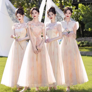 Bridesmaid's dress can be worn at ordinary times 2025 new high-end niche beautiful sisters group dress small wedding dress