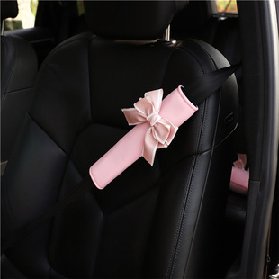 Car Shoulder Cover Ice Silk Bow Safety Belt Cover Comfortable Creative Summer Car Decoration Insurance Shoulder Cover