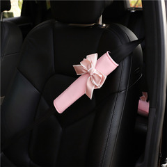 Car shoulder cover, ice silk butterfly knot safety belt cover, comfortable creative summer car decoration insurance shoulder