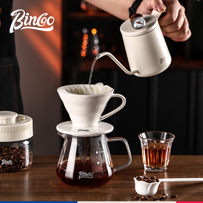 Bincoo hervidor de café de mano conjunto de utensilios de café filtro de café para compartir hervidor de café molino de mano taza de filtro V60