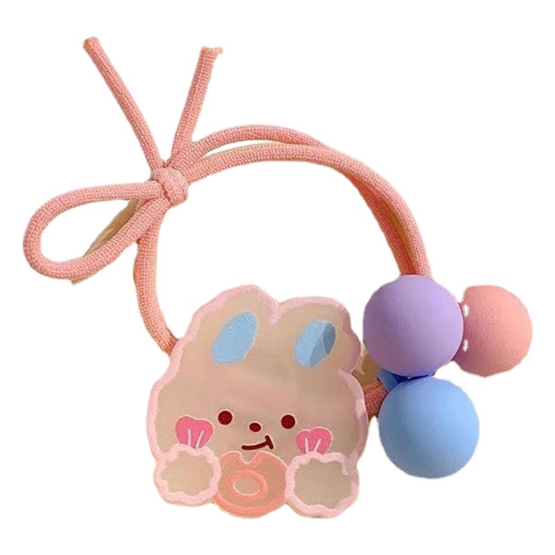 Dibujos animados colorido graffiti pelo banda verano nuevo color caramelo cuentas redondas flor cabeza cuerda alta banda de goma elástica tocado para mujeres