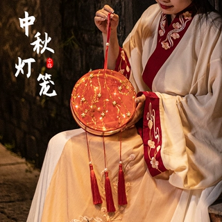 中秋节挂饰发光宫灯古风灯笼儿童手提花灯2025新款手工diy材料包
