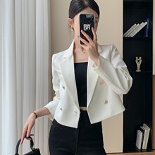 小西服上衣2024新款小个子气质休闲白色短款西装外套女春秋高级感