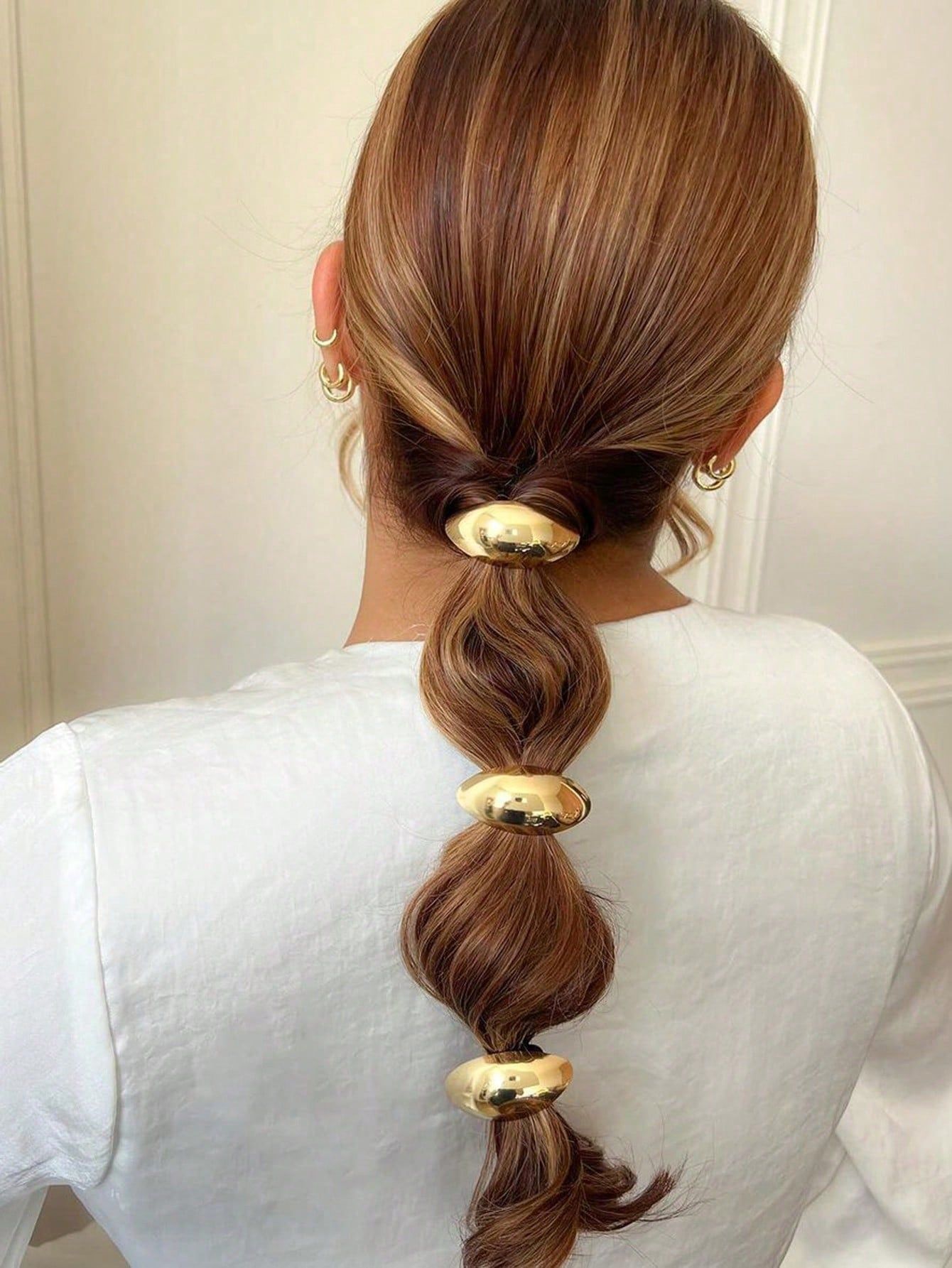 9g Weight Simple Style Women's Oval Alloy Hair Tie