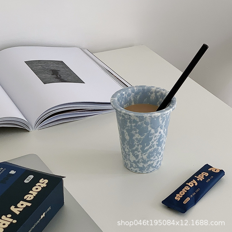 輸出韓国式ins風ぶっかけ陶磁器ベビーブルー水杯マグカップネット赤カップコーヒーカップ|undefined