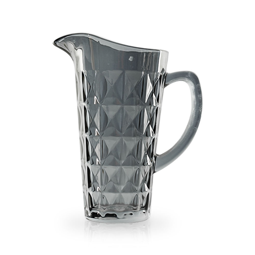 Conjunto completo hogar vidrio botella de agua fría taza de agua con mango traje ámbar diamante patrón retro cristal conjunto de agua