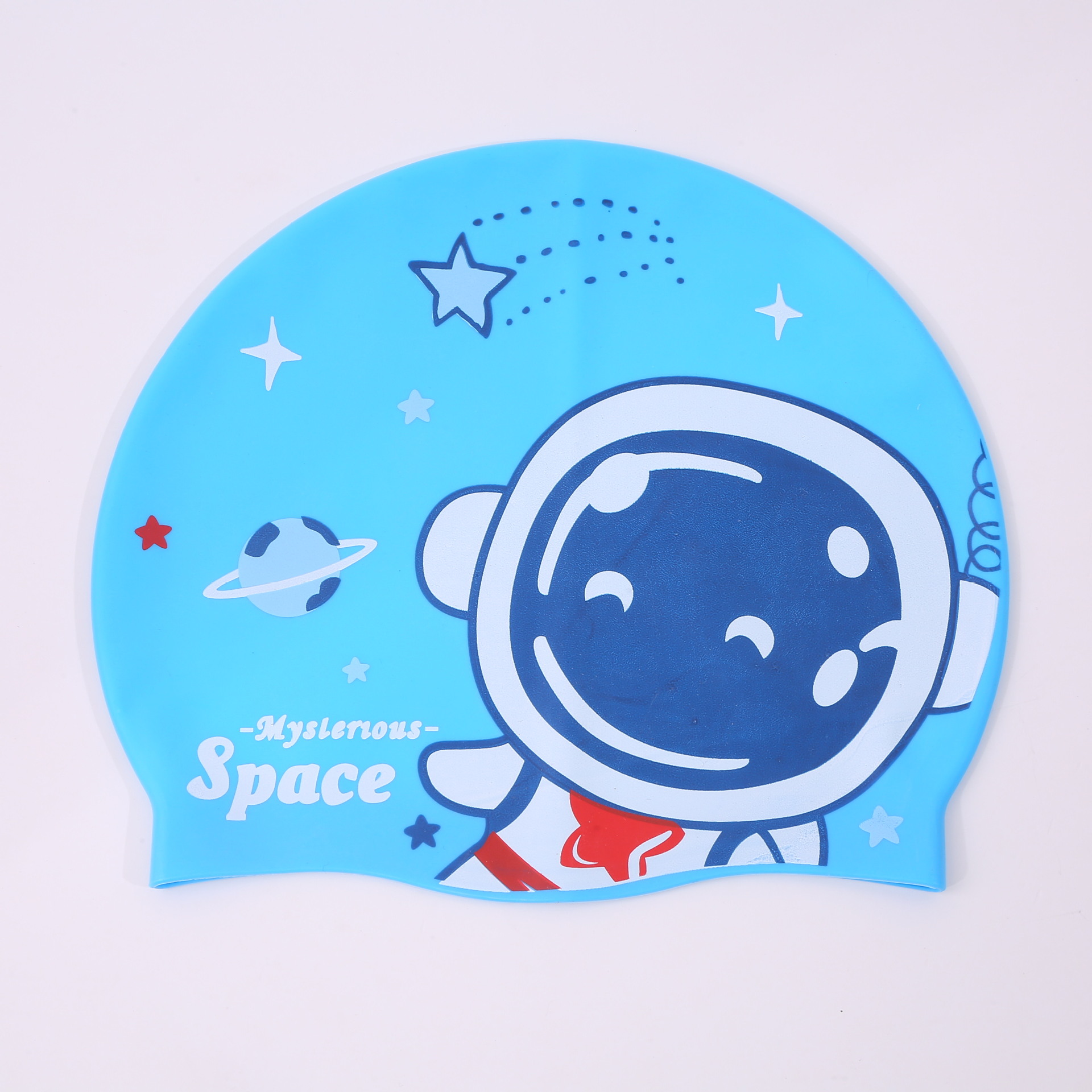 Gorro de baño de dibujos animados de silicona para niños, cabello largo para niñas, protección para los oídos impermeable, sin estrangulamiento, lindo gorro de natación, equipo de natación