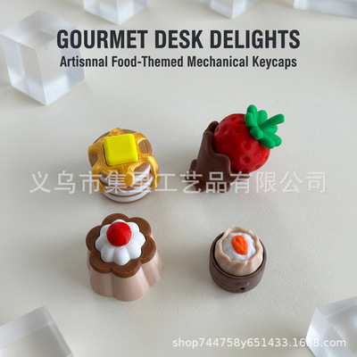 3D-печатный кликер серии Gourmet, креативный клубничный торт сиомай, персонализированная кнопка для распаковки рождественских подарков