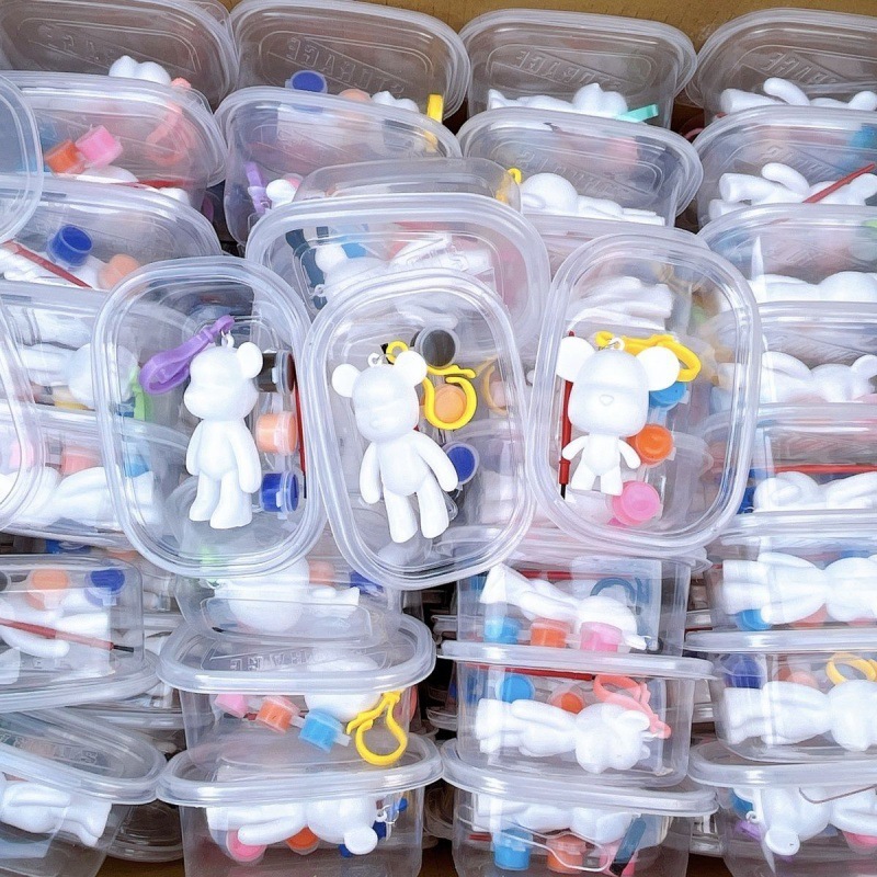 子供の創意手作りdiy玩具セット流体熊子供落書き玩具公仔暴力熊キーホルダー|undefined