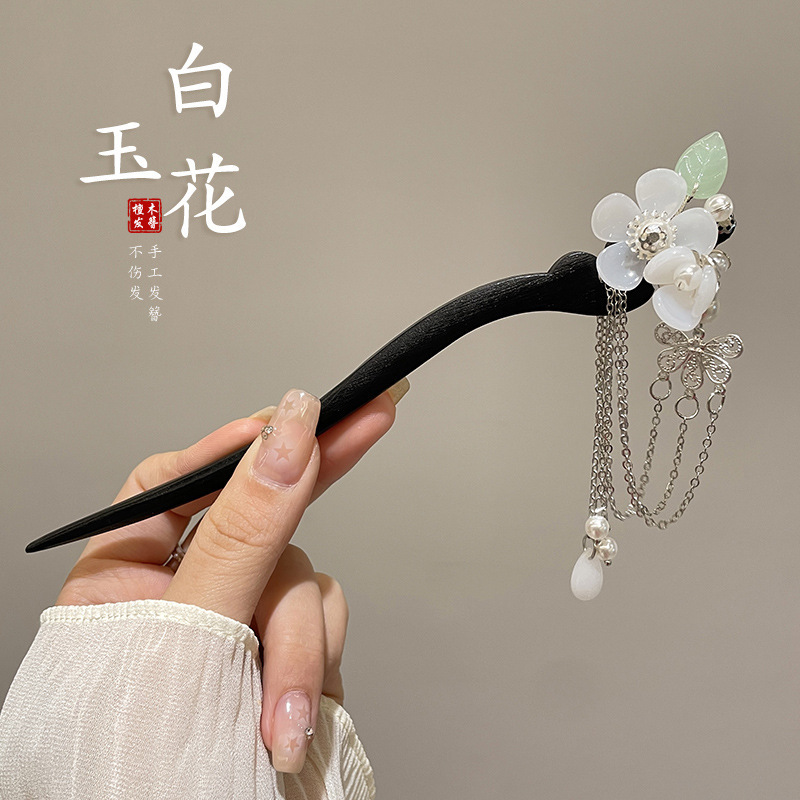 Sensitividad de alto nivel de movimiento de flujo, pinzas de cabello para mujeres nuevas orquídeas de estilo chino, pinzas de cabello de estilo antiguo, vestidos chinos, joyas de cabello, cheongsam, toques de cabeza