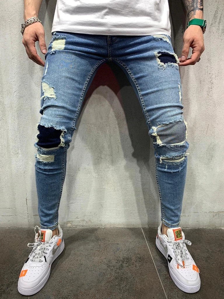 Nouveau pantalon en denim pour hommes avec fermeture à glissière pour hommes_voghion.com