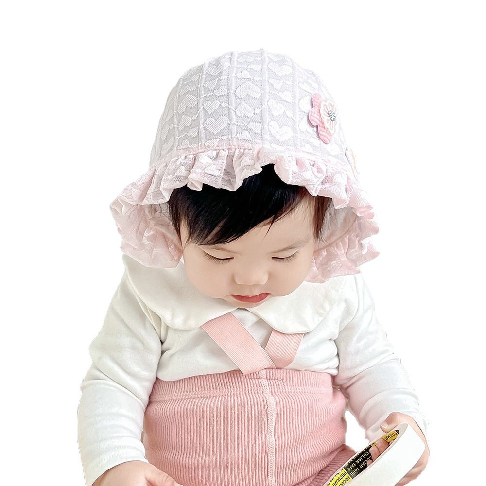 Sombrero para bebés primavera y verano delgado pequeño mes de edad arco princesa sombrero para bebés mujeres sombrero de pescador a prueba de viento