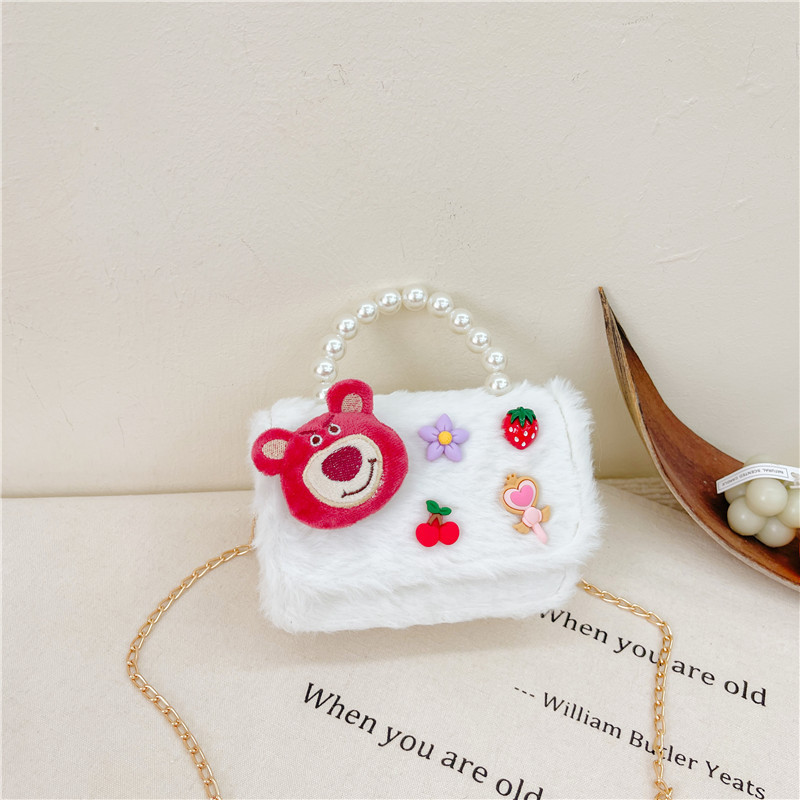 Bolso rojo de año nuevo para niña 2023 bolso para niña bolso de mano de princesa bolso de mensajero para niños bolso de felpa de dibujos animados