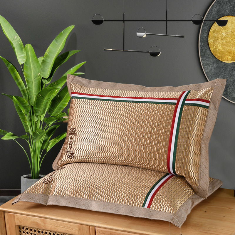 Summer Ice Silk Rattan Mat Buckwheat Pillow Buckwheat Husk Pillow Core Summer Single Cooling Neck-Protecting Hard Pillow Pe Pillow Wholesale