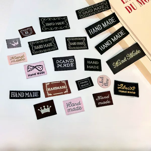 Black Woven Label Headdress Cloth Label English Woven Label DIY Handmade Handmade Hair Band Embroider Cloth Sticker