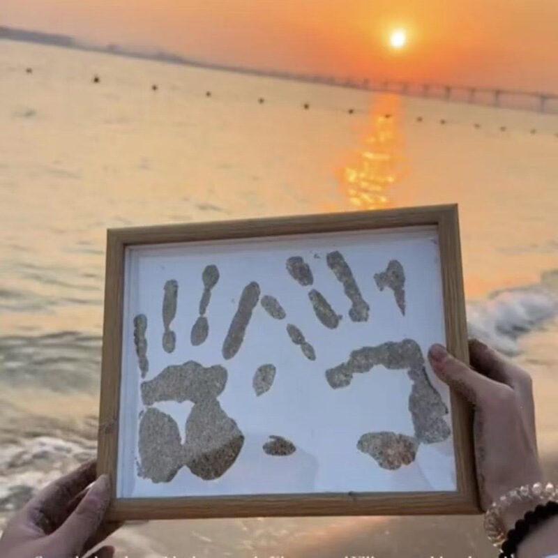 Beach Painting Handprint Photo Frame DIY Couple 520 Handmade Frame Best Friend Boyfriend Gift Girlfriend Chinese Valentine's Day Beach Painting Handprint Photo Frame DIY Couple 520 Handmade Frame Best Friend Boyfriend Gift Girlfriend Chinese Valentine's Day