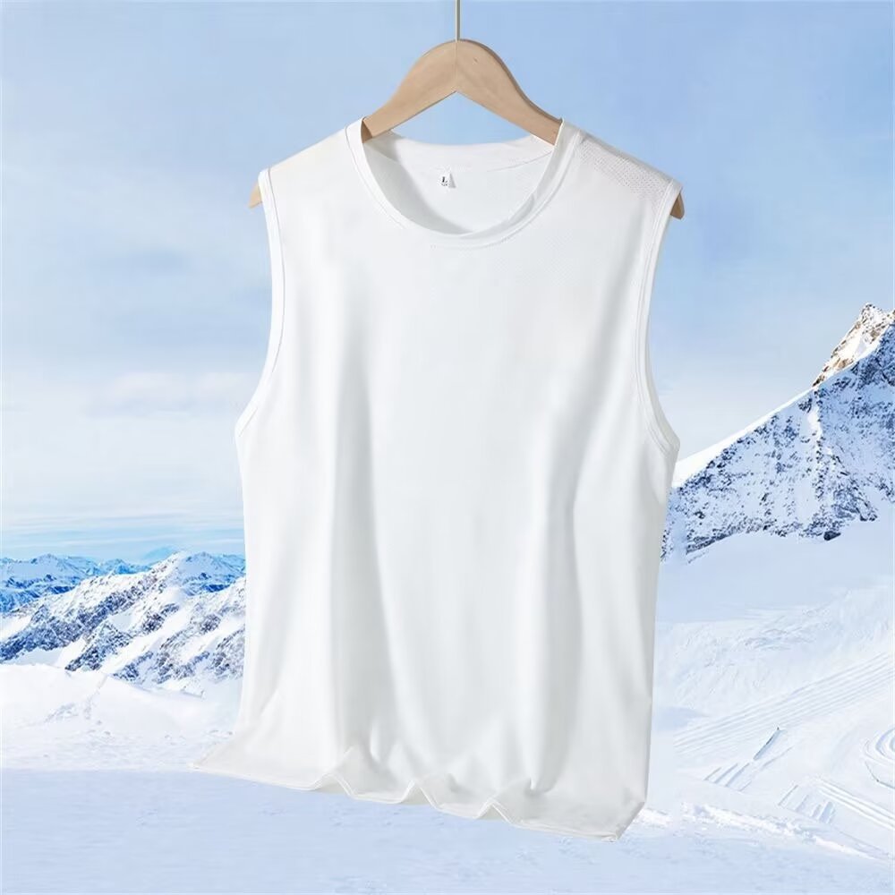 Men's undershirt with men's clothing, 2024 new summer style, white versatile casual fitness sweat-absorbent