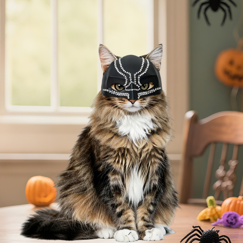 Halloween gatos COSPLA murciélagos gatos payaso vengador máscara adorable mascota divertida parodia mascota máscara
