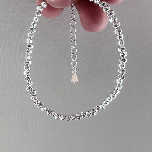 Minimalist design S925 pure silver fat triangle silver fragments bracelet, unisex trendy INS fashion jewelry