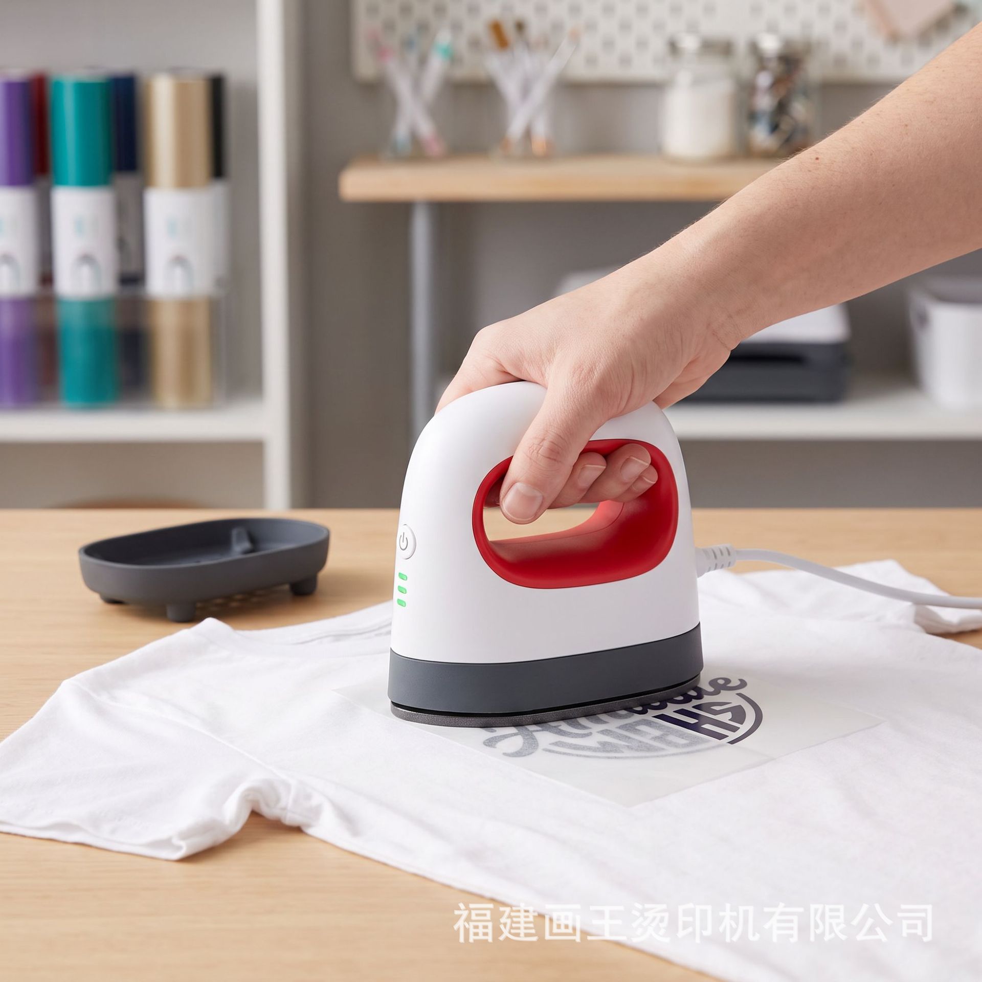 Máquina de calentamiento de hierro eléctrico portátil mini impresora de transferencia de calor doméstica ligera y compacta hermosa máquina de calentamiento