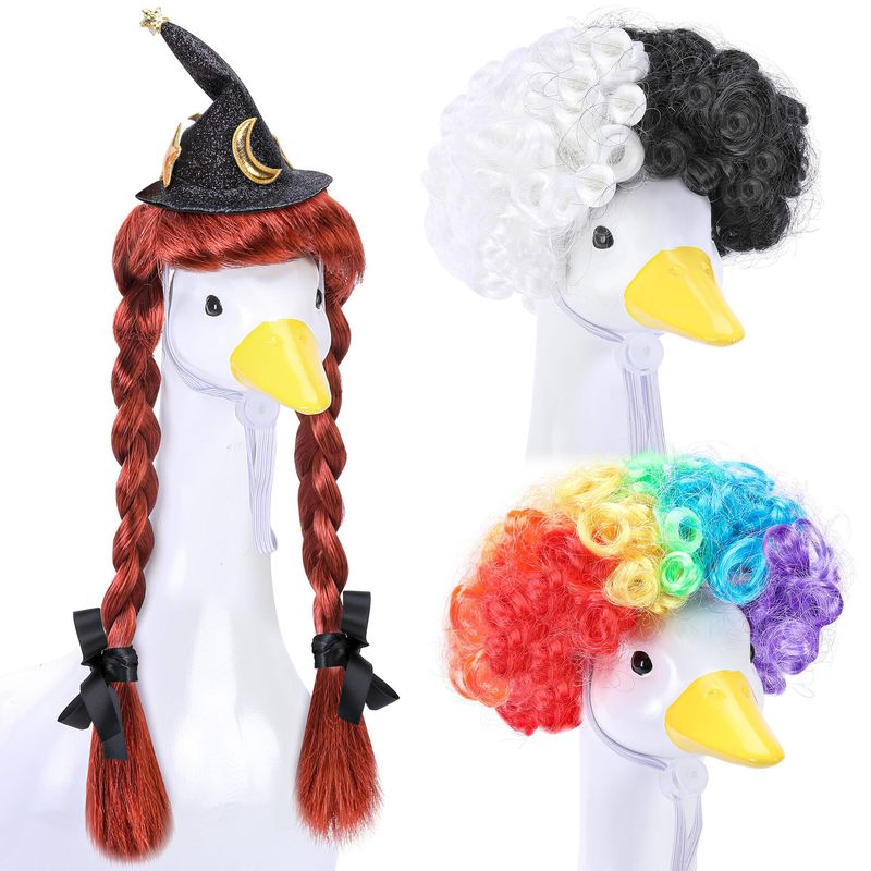 3 ピース/セットハロウィンポーチガチョウかつらピエロ魔女かつら屋外庭庭ガチョウハロウィン装飾|undefined