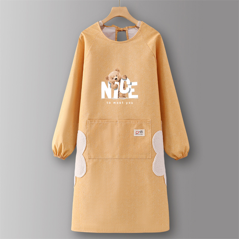 노란색 SJ815NI 곰 순면 긴 소매 손으로 닦을 수 있음