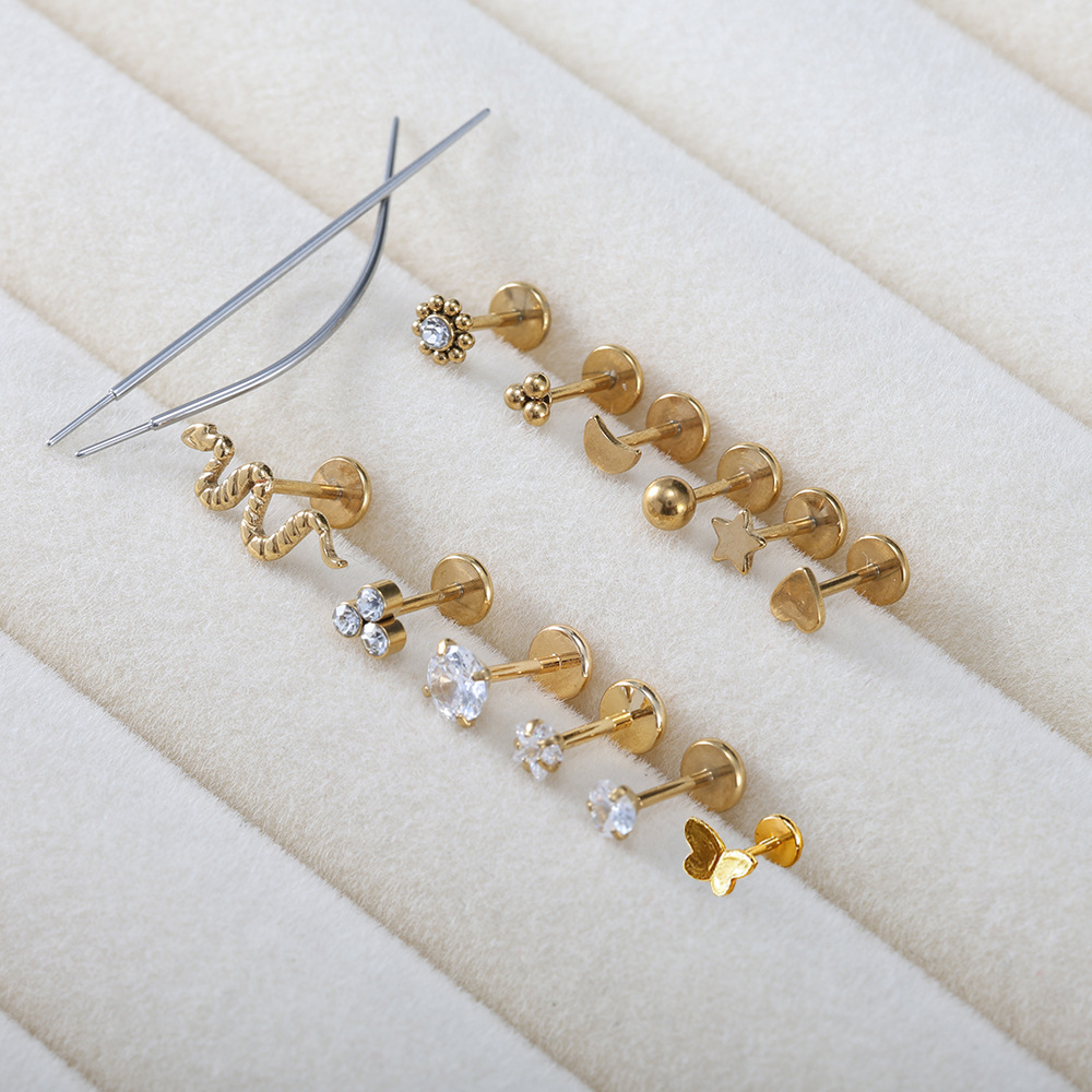 Labret piercing jewelry detail image