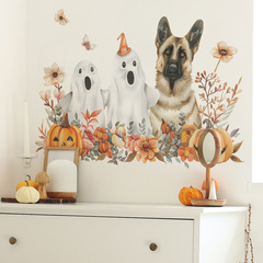 外貿萬聖節阿飄小狗南瓜臥室客廳玄關家居裝飾牆貼貼紙自粘批發
