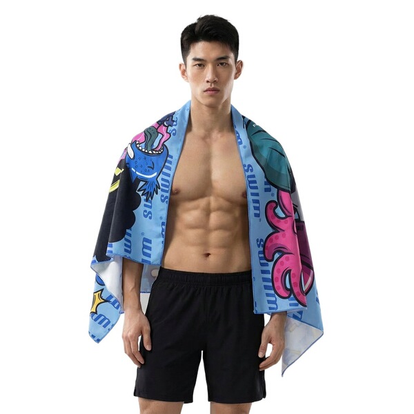 Handheld beach bath towel for traveling for swimming
