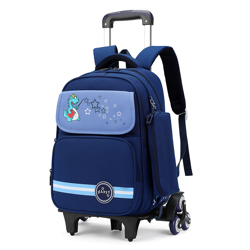 Natural Fish nuevo grado 2 a 6 escalera escalada carro mochila Junior High School niños gran capacidad desmontable entrega de una sola pieza