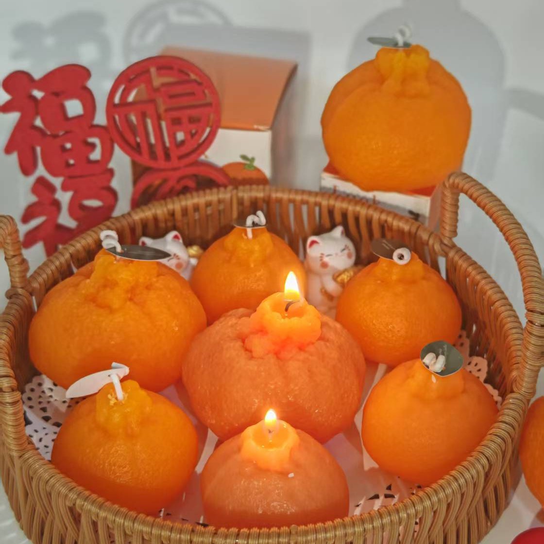 Fealdas de arroz * regalos de mano de fragancia de boda * naranja perfumes hechos a mano vela de estilo de Año Nuevo al por mayor