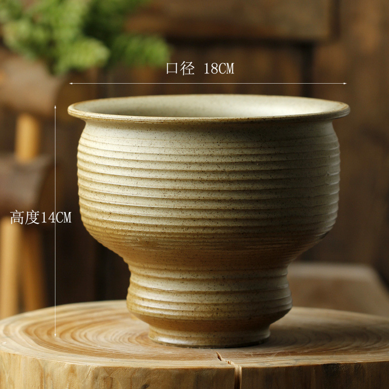 セラミック植木鉢景徳鎮大型無地焼花ポット多肉植物手作り粘土ポットレトロ植木鉢セラミックガーデニング見栄えの良い|undefined