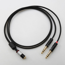 audiocrast双6.35转4.4平衡母耳机转接线6.5大三芯TRS耳放音频线